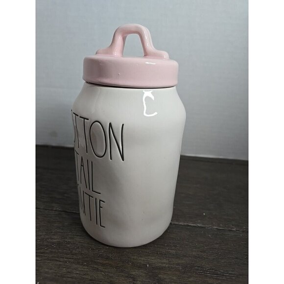 NWT Rae Dunn Cotton Tail Cutie Easter Spring Canister Pink Lid 2021 Magenta - Picture 2 of 11